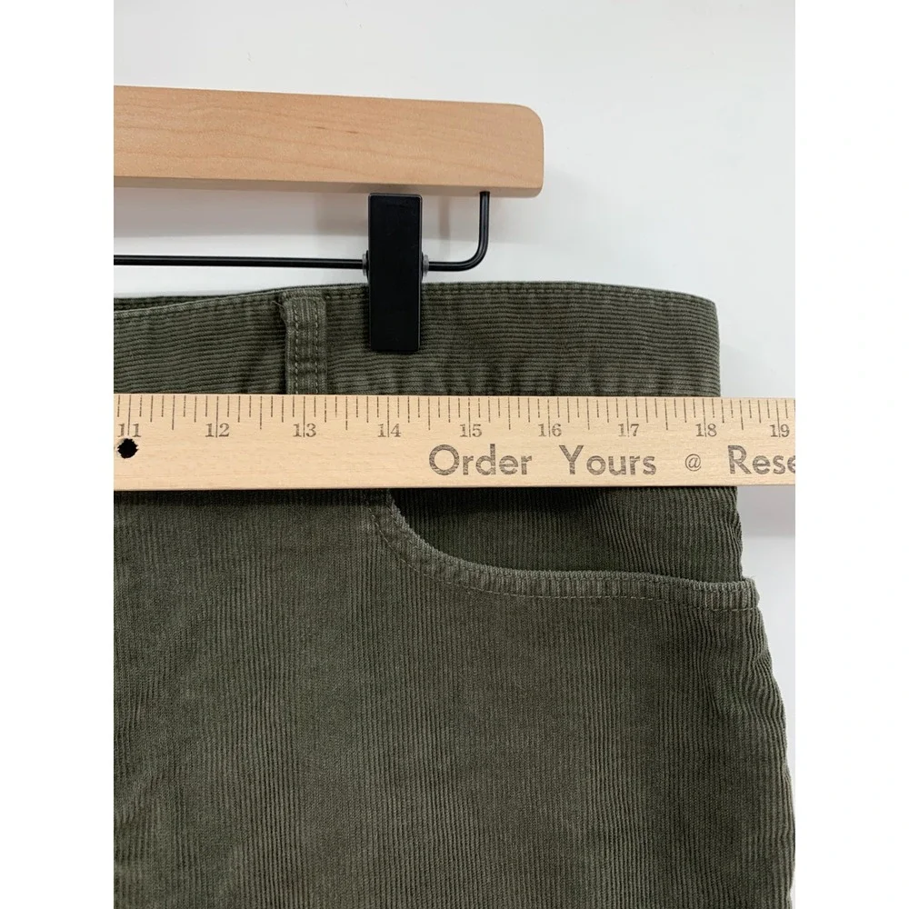 J Crew Corduroy Pants Mens 36x30 Green Corduroy Slim Fit Flex Fall Preppy
